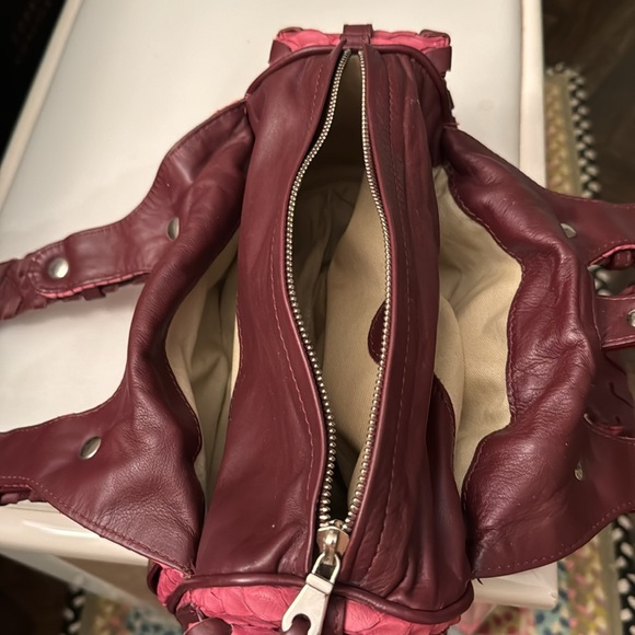 Chloe Snakeskin & Leather Bag - Pink & Maroon - Picture 8 of 10